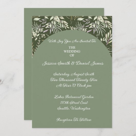 Botanische uitnodiging voor weddenschappen (Voorkant / Achterkant)