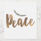 Botanische Vakantievak Pine Rustic Gold Wijn Etiket (Enkel label)