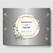 Botanische Vergulde Gouden Ringen & Loof Gastenboek (Achterkant)