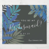 Botanische vibe zal je mijn bruidsmeisje bruiloft  bier etiket (Enkel label)