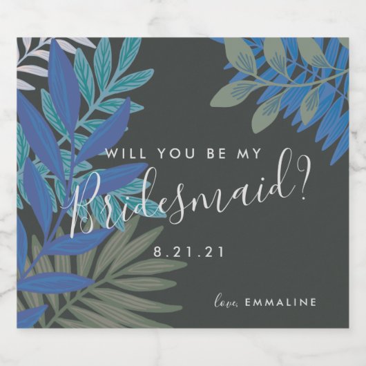 Botanische vibe zal je mijn bruidsmeisje bruiloft  bier etiket (Enkel label)