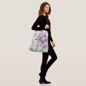 Botanische Vintage Foxglove Flowers Canvas tas (Op model)
