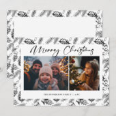 Botanische vintage kerstfoto feestdagenkaart (Voorkant / Achterkant)