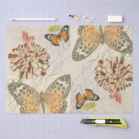 Botanische vlinder collage tissuepapier (Craft)