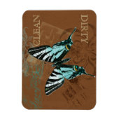 Botanische Vlinder Schoon Vuil Vaatwasser Magneet (Verticaal)