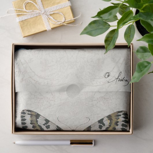 Botanische vlinder  Stustblauw ontspringen Tissuepapier (Geschenk)