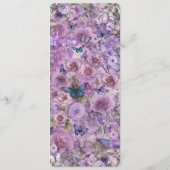  Botanische Vlinderlavendelbruiloft Menu (Achterkant)