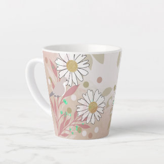 Botanische Vogel Bloemen Natuur Latte Mok