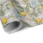 Botanische vogelbloemen: getekend behang cadeaupapier (Rol Hoek)