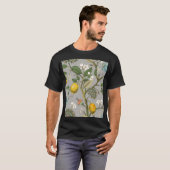Botanische vogelbloemen: getekend  behang t-shirt (Voorkant volledig)