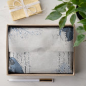 Botanische vogels  Blauwe Bloemen Ontkoppeling Tissuepapier (Geschenk)