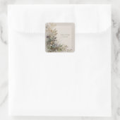 Botanische volkskunst bruiloft vierkante sticker (Tas)