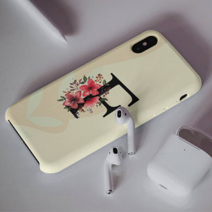 Botanische vorm Boho Retro met naam 1e hoofdstad F iPhone 16 Hoesje