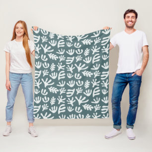 Botanische vormen Matisse Cutout Pattern Fleece Bl Deken