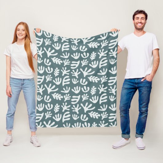 Botanische vormen Matisse Cutout Pattern Fleece Bl Deken (In situ)