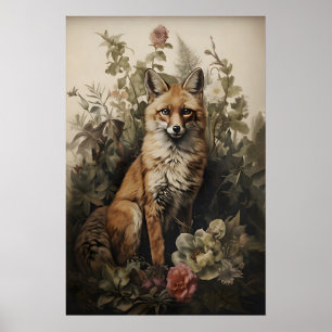Botanische Vosprint, Donkere Academische Bos (Digi Poster
