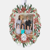 Botanische Vrolijke Kerstmis Foto Logo Business Ornament Kaart (Links)