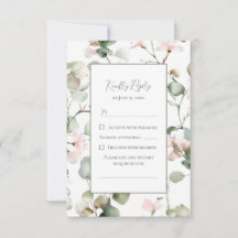Botanische Waltercolor Wedding Response Kaart