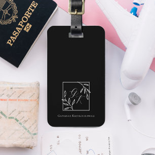 Botanische Wapen Tijdloos Monogram Bagagelabel