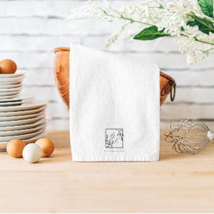 Botanische Wapen Tijdloze Monogram Theedoek