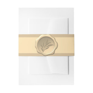 Botanische wasverzegeling in reliëf bladeren goude uitnodigingen wikkel