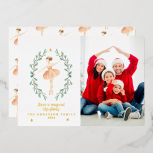 botanische waterverf 1 foto folie feestdagenkaart