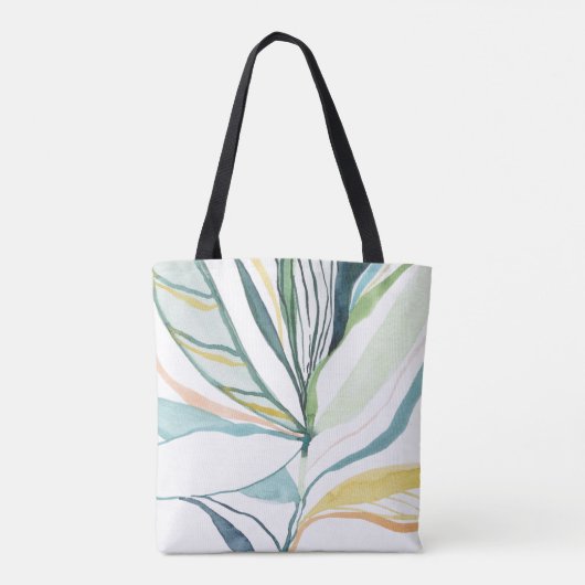 Botanische Waterverf Abstracte Art Canvas tas (Achterkant)