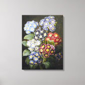  botanische Waterverf Art Auriculas Canvas Afdruk (Voorkant)
