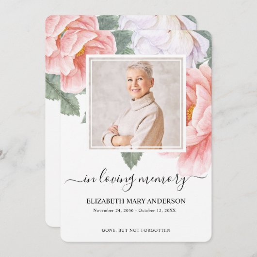 Botanische Waterverf Begrafenissympathie Gebed Kaa Bedankkaart (Voorkant / Achterkant)