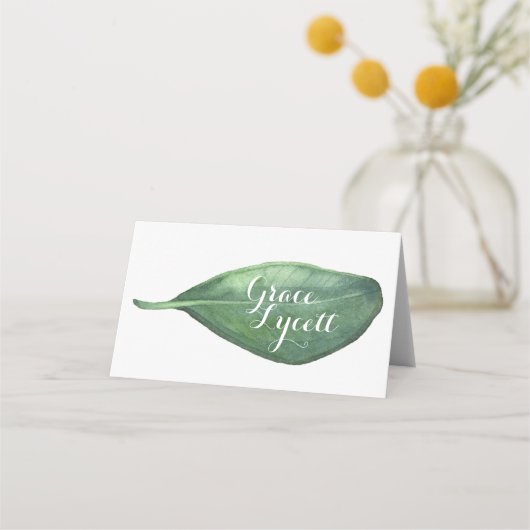 Botanische Waterverf Bladkalligrafie Vouw Escort (Voorkant)