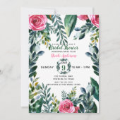 Botanische Waterverf  bloemblaadjes bruids Kaart (Voorkant)