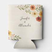 Botanische waterverf bloemen boho bruiloft blikjeskoeler (Achterkant)