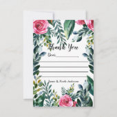 Botanische Waterverf Bloemen Dank u Bedankkaart (Voorkant)