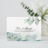 Botanische Waterverf bruiloft dank u kaart (Staand voorkant)