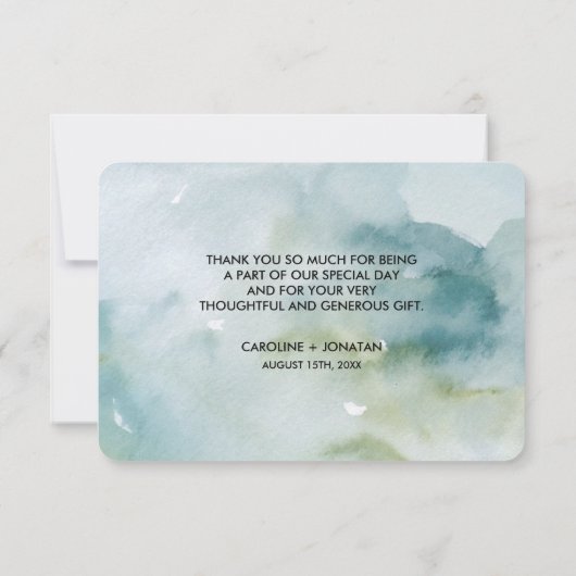 Botanische Waterverf bruiloft dank u kaart (Achterkant)