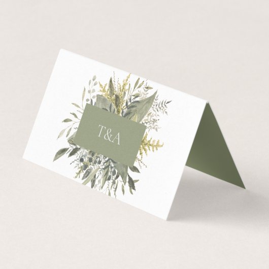 Botanische Waterverf bruiloft Kaart (Achterkant)