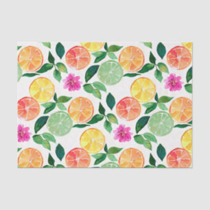 Botanische Waterverf Citrus Floral Pattern Tissuepapier