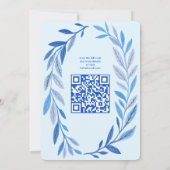 Botanische Waterverf CUSTOM QR Bar Bat Mitzvah Kaart (Achterkant)