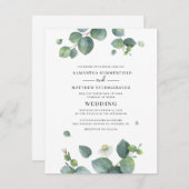 Botanische Waterverf Eucalyptus Greenery Wedding Kaart (Voorkant / Achterkant)