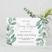 Botanische Waterverf Greenery Eucalyptus Save The Date (Staand voorkant)