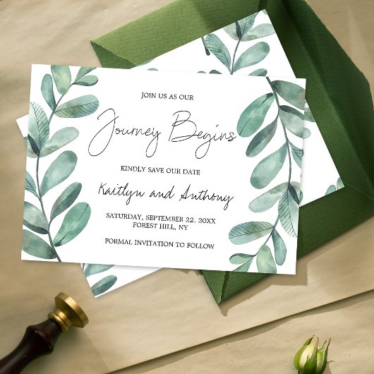 Botanische Waterverf Greenery Eucalyptus Save The Date