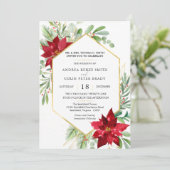 Botanische Waterverf Greenery kerstbruiloft in Kaart (Staand voorkant)