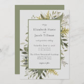 Botanische Waterverf Greenery Wedding Kaart (Voorkant / Achterkant)