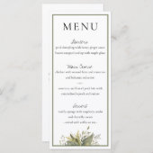 Botanische Waterverf Greenery Wedding Menu (Voorkant / Achterkant)