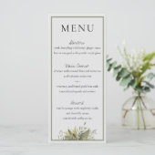 Botanische Waterverf Greenery Wedding Menu (Staand voorkant)