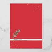 Botanische Waterverf Grieks kerstfeest Folie Uitnodiging (Achterkant)