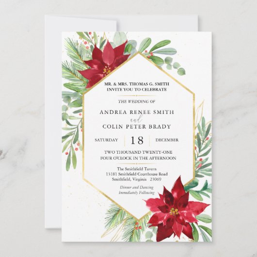 Botanische Waterverf Grieks kerstfeest Kaart (Voorkant)