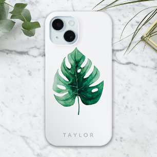 Botanische Waterverf Groen Monstera Leaf
