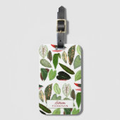 Botanische Waterverf  groene bladeren Bagagelabel (Voorkant (verticaal))