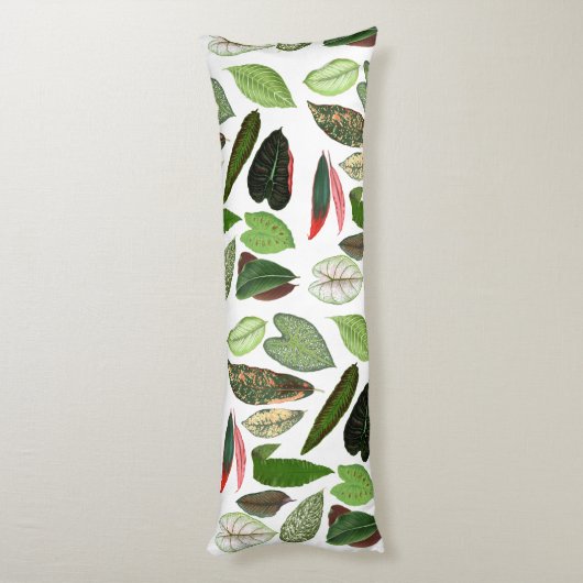 Botanische Waterverf  groene bladeren Lichaamskussen (Achterkant (Verticaal))